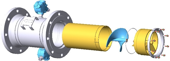 Helical Blade Flowmeter 3D
